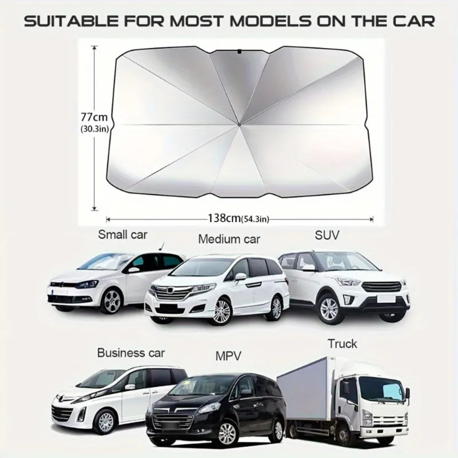 Parasol Plegable para Parabrisas de Coche – Protección Solar UV y Anticalor Compacta