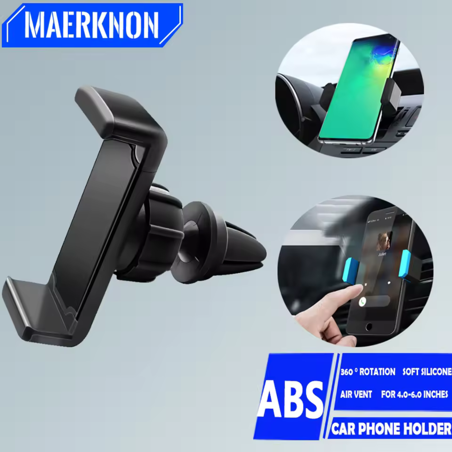 Soporte de teléfono para coche con rotación de 360 grados, soporte de montaje para salida de aire universal para teléfono móvil para coche