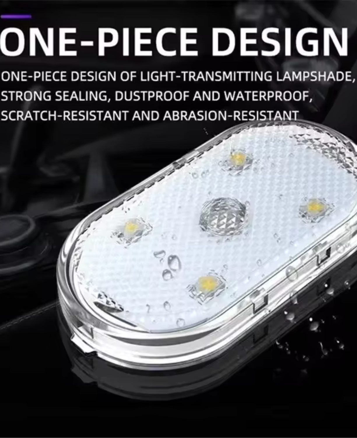 Luces LED inalámbricas para el interior del coche, luces LED interiores del coche, luz decorativa de neón automotriz recargable por USB